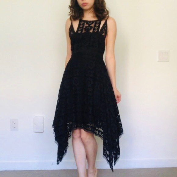 NEW Free People Just Like Honey Black Lace Dress S - Picture 6 of 8